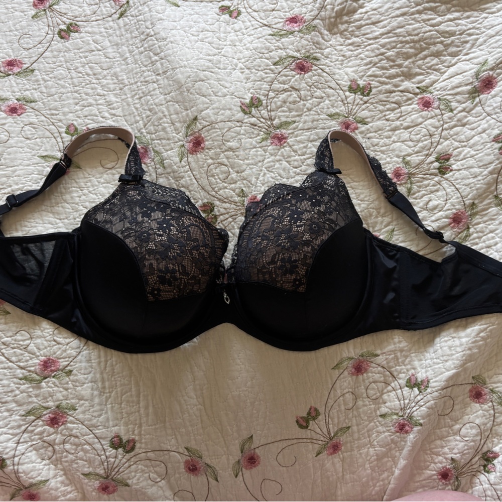 curvy Couture Tulip Lace Push Up Bra 34H 34ff